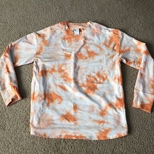Tie-Dye Orange and White crewneck, size small